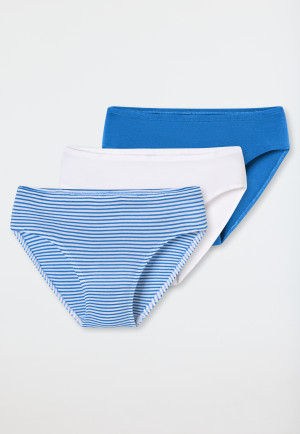 Slips 3er-Pack Organic Cotton weiß/ blau - 95/5