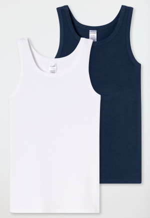 Tanktops 2er-Pack weiß/ indigo - 95/5
