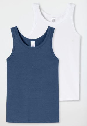 Tank tops 2-pack white/ blue - 95/5