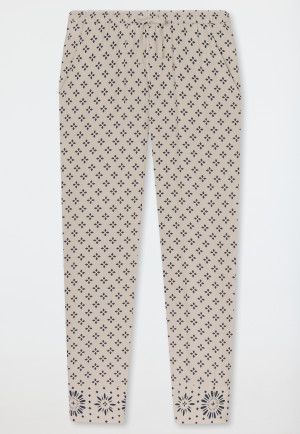 Pantaloni lunghi in tessuto fiori grigio mélange - Mix+ Relax