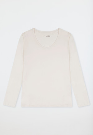 Shirt langarm V-Ausschnitt off-white - Mix+Relax