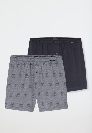 Boxershorts 2er-Pack Jersey uni gemustert - Boxershorts Multipacks