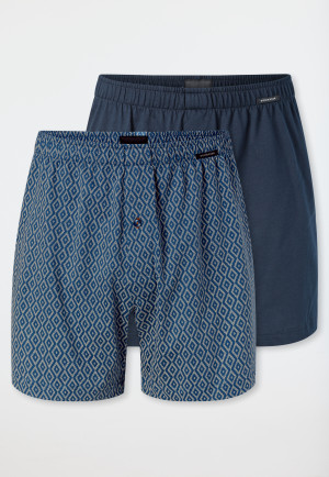 Boxershorts 2er-Pack Jersey uni / gemustert - Boxershorts Multipacks