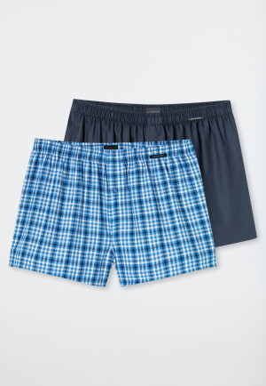 Boxershorts 2er-Pack Webware Karo mehrfarbig - Boxershorts Multipack