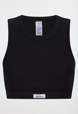 Bustier Feinripp schwarz - Revival Paula