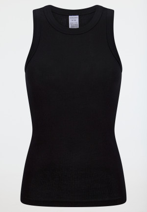 Strap top fine rib black - Revival Paula