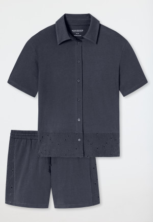 Pyjama kurz graphit - Casual Nightwear