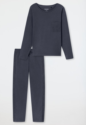 Schlafanzug lang graphit - Casual Nightwear