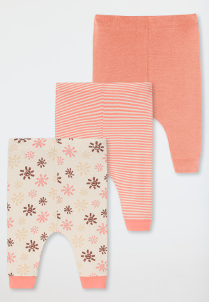 Pantaloni lunghi confezione da 3 pezzi a costine sottili multicolore - Natural Love