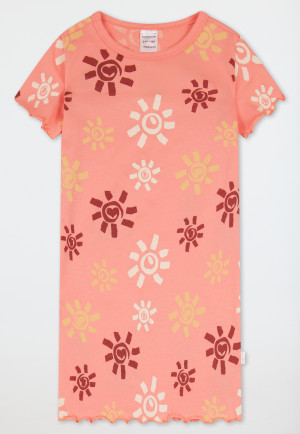 Nachthemd kurzarm Rollsaum Sonnen apricot - Girls World