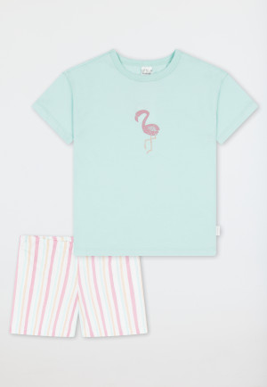 Pigiama corto fenicottero verde chiaro - Girls World