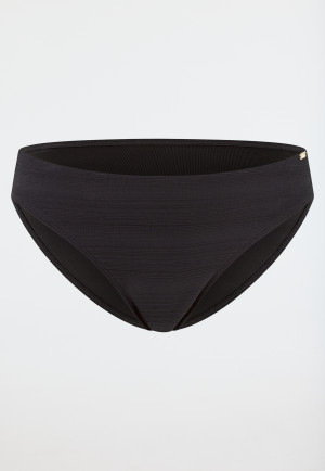 Bikini briefs jersey recycled stripes black - Aqua