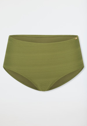 Bikinihose Panty Jersey Streifen oliv - Aqua