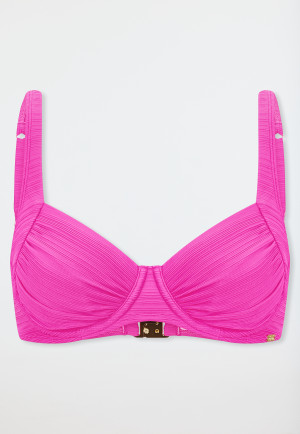 Bikini-Top mit Bügeln Jersey fuchsia - Aqua