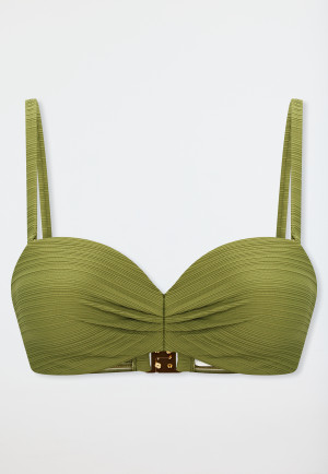 Bandeau-Bikini-Top mit Schale Jersey oliv - Aqua