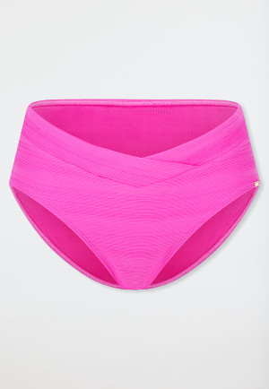 Bikinislip Retro Jersey Streifen fuchsia - Aqua