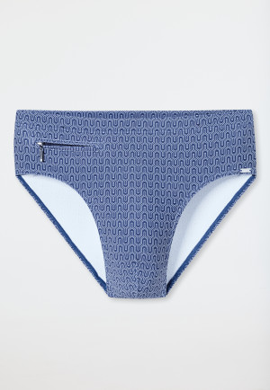 Costume da bagno con tasca con zip in fantasia navy - Aqua