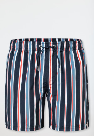 Pantaloncini da bagno in tessuto riciclato a strisce blu notte - Aqua