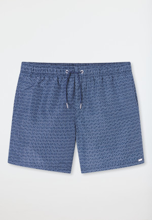 Swim trunks woven fabric navy patterned - Aqua
