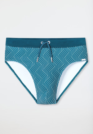 Badehose Jersey lime gemustert - Aqua