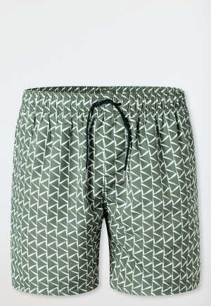 Short de bain matière tissée recyclée kaki imprimé - Aqua