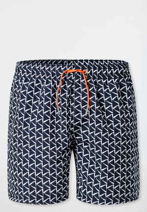 Short de bain matière tissée recyclée bleu nuit imprimé - Aqua