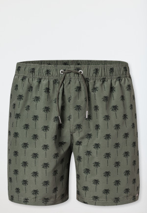 Short de bain matière tissée recyclée palmier kaki - Aqua