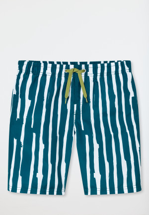 Pantaloncini da bagno in tessuto SPF40+ strisce petrolio - Aqua