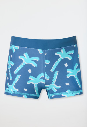 Slip de bain en tricot recyclé SFP 40+ Palmier air - Aqua