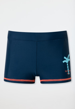 Slip de bain en tricot recyclé SFP 40+ palmier bleu nuit - Aqua