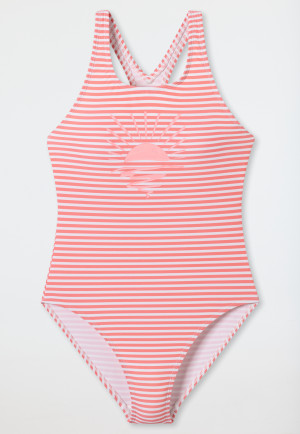 Badeanzug Wirkware recycelt LSF40+ Schulsport Streifen pink - Aqua