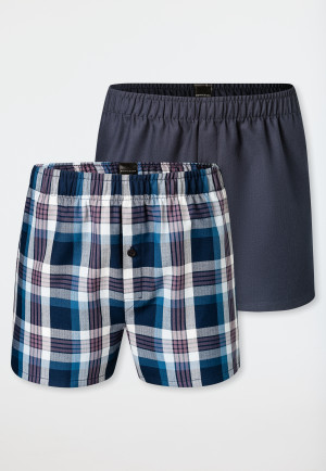 Boxers en matière tissée, lot de 2 carreaux multicolores - Boxershorts Multipacks