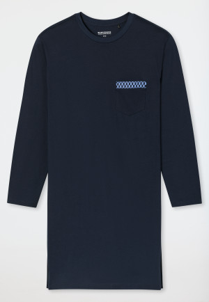 Camicia da notte manica lunga blu - Comfort Nightwear