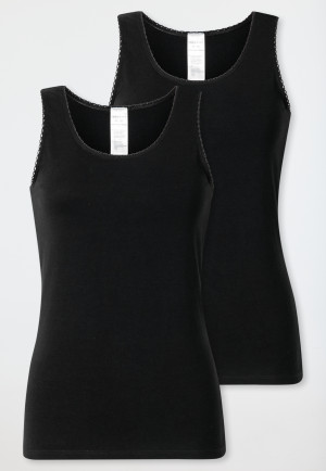 Top confezione da 2 in pizzo nero - Modern Multipacks