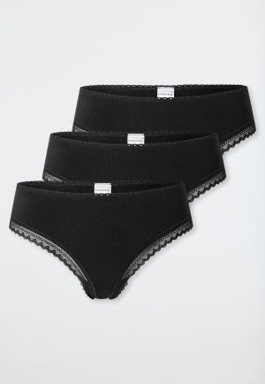 Perizoma perizoma confezione da 3 pezzi in pizzo nero - Modern Multipacks
