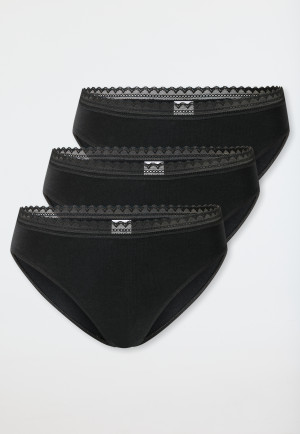 Rio-Slips 3er-Pack Spitze schwarz - Modern Multipacks