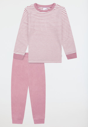 Pigiama lungo in spugna a righe orchidea - Nightwear bambini