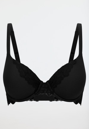 Soutien-gorge avec coque et armatures dentelle noire - Unique Cotton