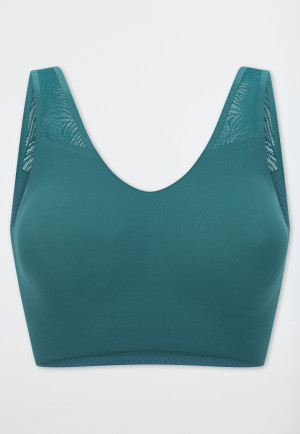 Bustier seamless herausnehmbare Pads Spitze grün - Invisible Soft Lace