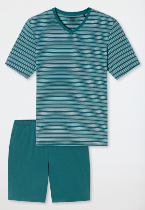Pyjama court rayures vert - Long Life Soft