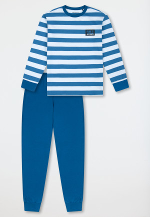 Pyjama long poignet rayures bleu - Teens Nightwear