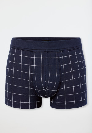 Short fine interlock motivo a quadretti blu notte - Fine Interlock