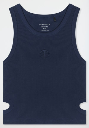 Trägertop Doppelripp Cutouts admiralblau - SCHIESSER 150 Years