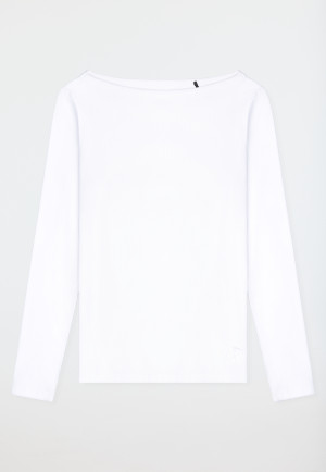 Langarmshirt Doppelripp U-Boot-Ausschnitt weiß - SCHIESSER 150 Years