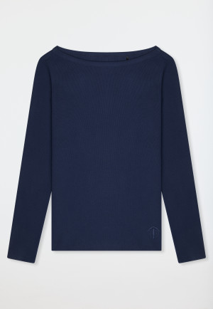 Langarmshirt Doppelripp U-Boot-Ausschnitt admiral - SCHIESSER 150 Years