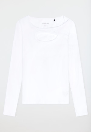 Langarmshirt Doppelripp Cutout weiß - SCHIESSER 150 Years