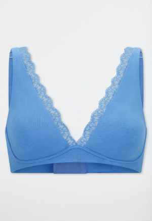 Soutien-gorge moulé sans armatures dentelle aqua - Unique Cotton