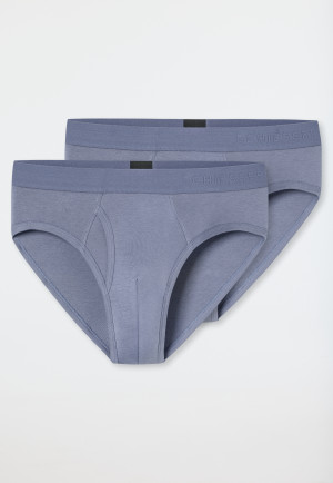 Slip a doppia confezione da due grigio-blu - Rib Essentials