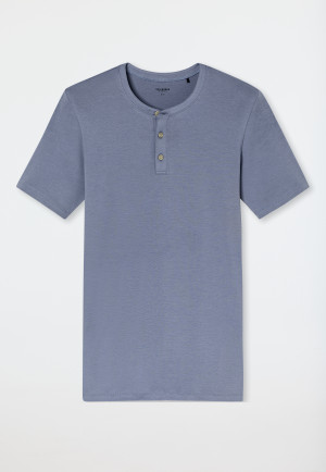 Henley a maniche corte con abbottonatura grigio-blu - Rib Essentials