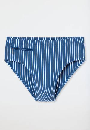 Badehose Reißverschlusstasche blau gestreift - Aqua